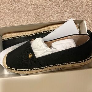 Ralph Lauren Cameryn IV Tumbled Leather Espadrille - 6